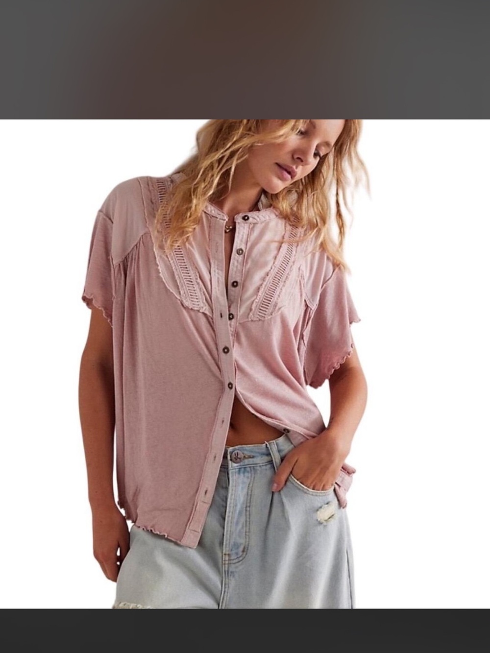 Free People Cotton Linen Shirt
